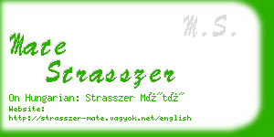 mate strasszer business card